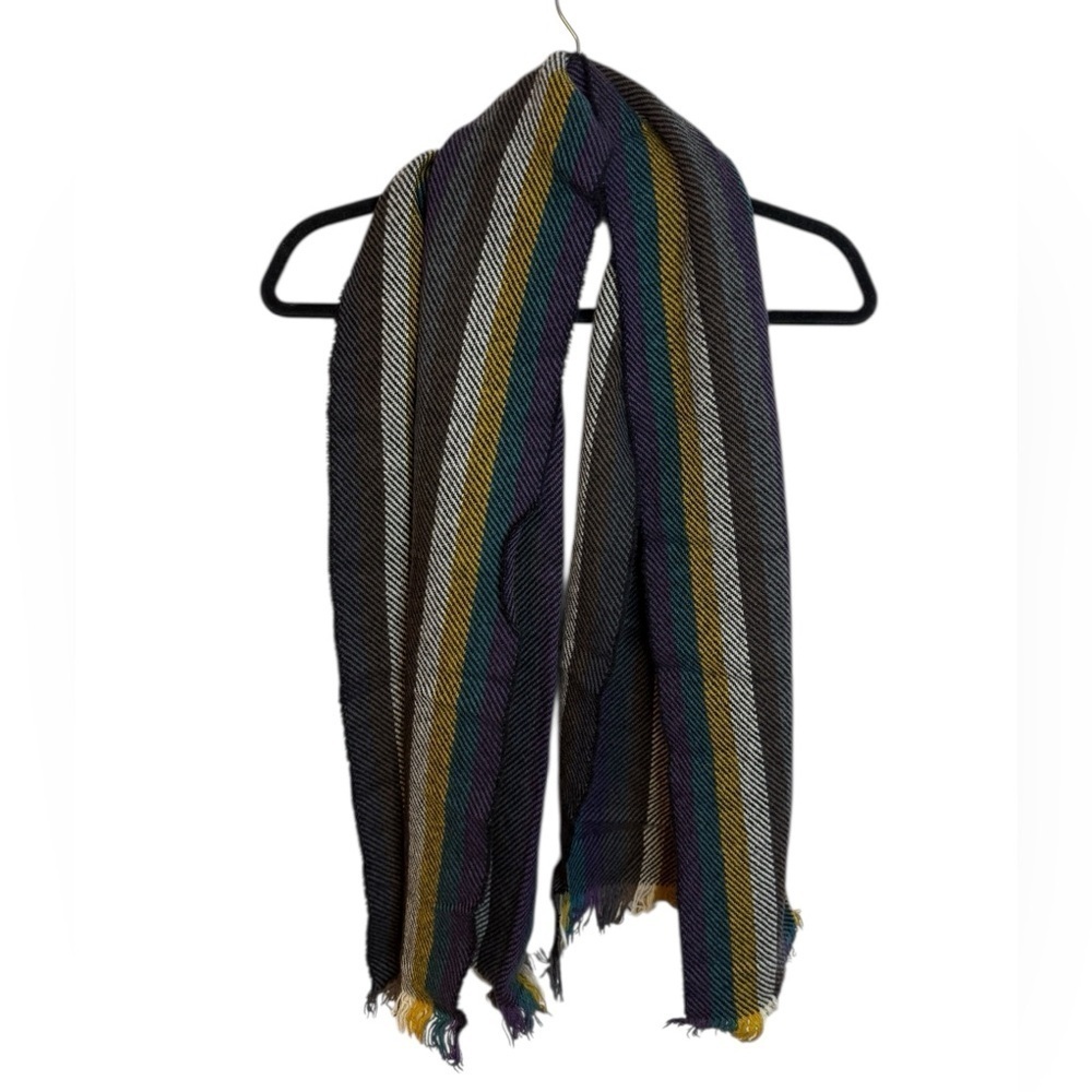 Sisley Vintage Colorful Striped Unisex Wool Scarf